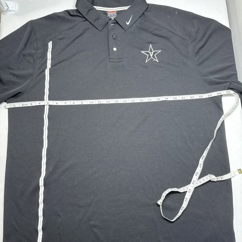 Vanderbilt Commodores Mens Nike Dri-Fit Black Team Apparel Golf Polo Shirt, XL